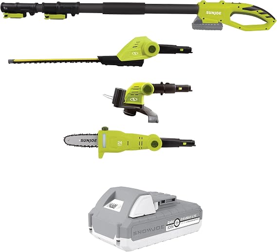 Sun Joe IONMAX Cordless Lawn Care System, Trimmer Combo Kit, GTS4002C | with 8-Inch Pole Saw, Batteries & Charger, for Lawn, Yard & Garden Care