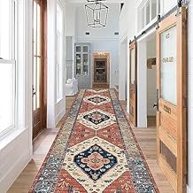 MPOWRX Runner Rug Vintage Carpet Runner for Living Room, Easy -Cleaning Laundry Room Door Mat, Traditional Design Hallway Runners Rugs for Entryway, Custom Size (Size : 60CM X 100CM (2FT X 3.5FT))