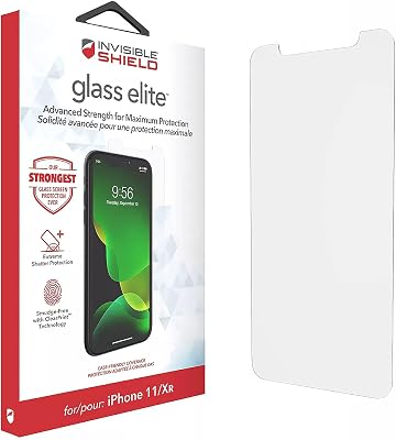 ZAGG InvisibleShield Elite Screen Protector for iPhone 11 and XR Strongest Tempered Glass and Smudge-Free ClearPrint