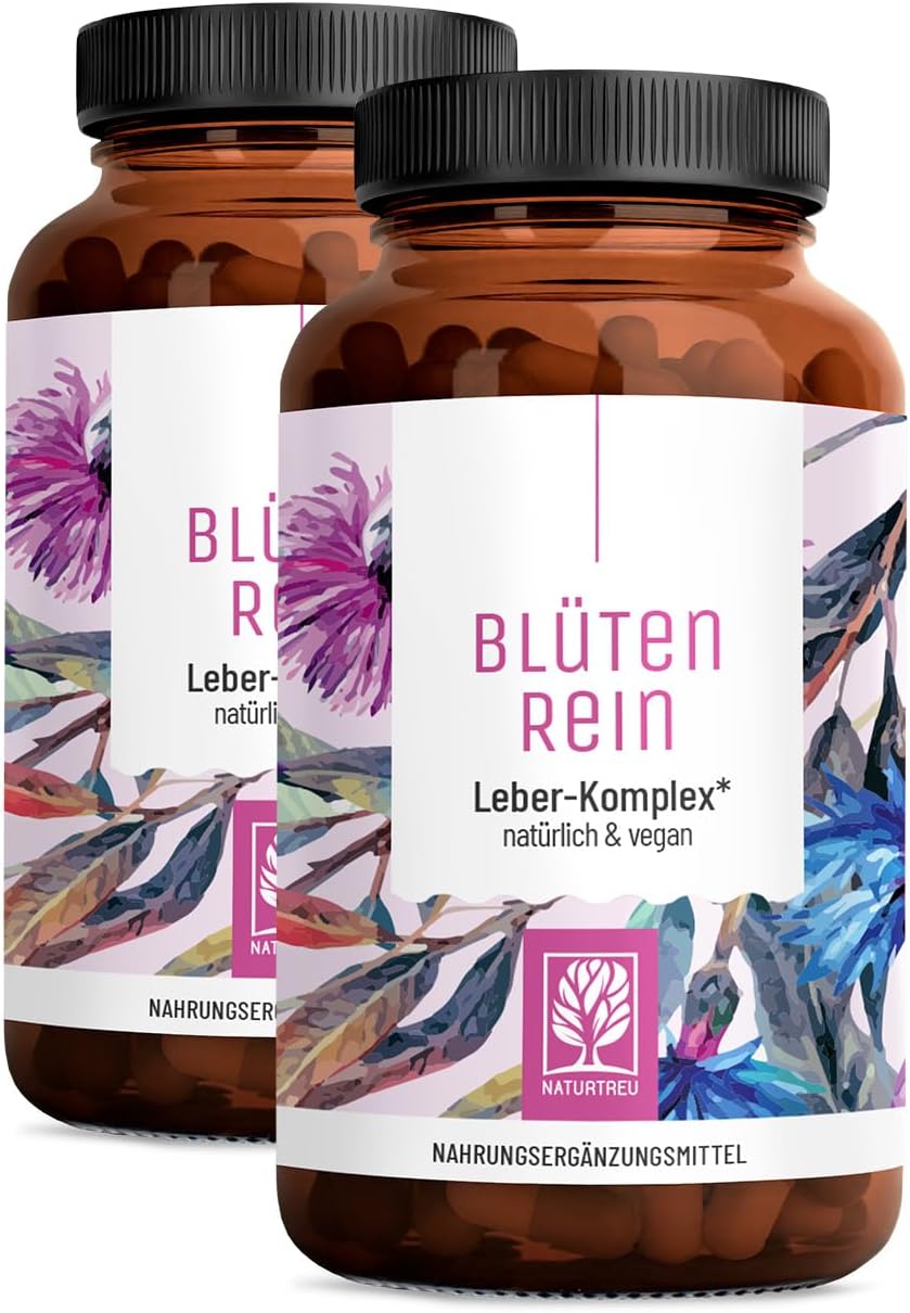 NATURTREU® Mariendistel Artischocke Löwenzahn Kapseln - Vorteilsbundle 2er Paket - Leber Komplex mit Cholin - Mariendistel Hochdosiert 80% Silymarin 200 mg - 240 Kapseln