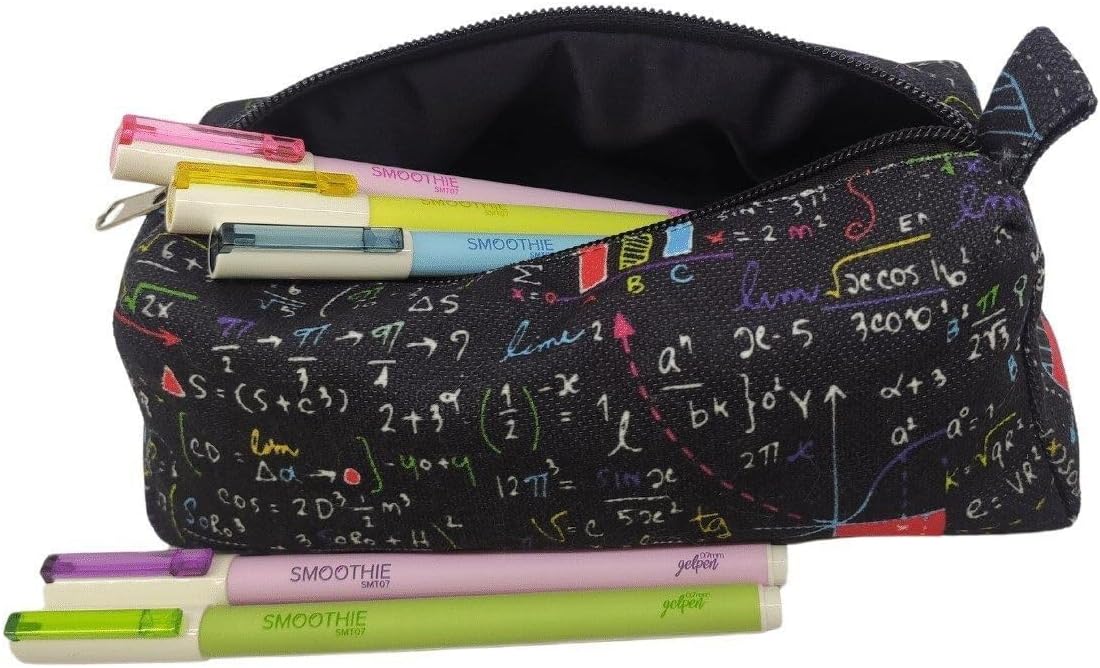 Formula Pattern Lined Washable Cloth Pen Holder Pencil Case