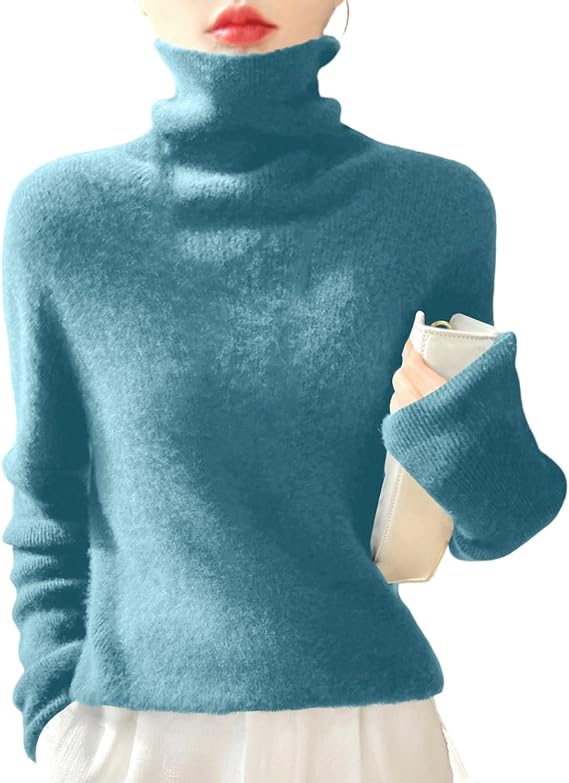 Turtleneck Sweaters for Women Oversized Fall Winter Knit Pullover Sweater Lightweight Long Sleeve Dressy Pullover