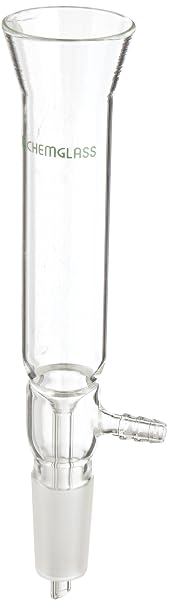Chemglass CG-1053-10 Vacuum Filtration Adapter with 14/20 Lower Vacuum Assembly, 110mm Overall Height