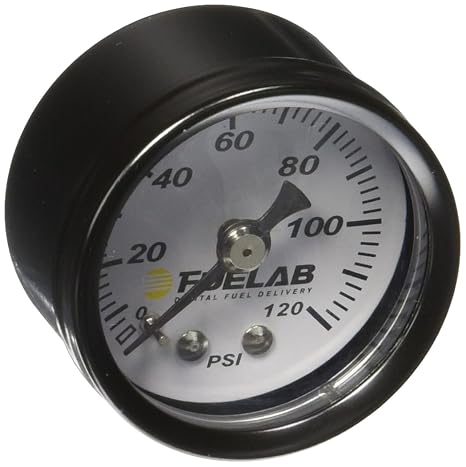 Fuelab 71501 1.5" 0-120 Psi EFI Fuel Pressure Gauge,Small