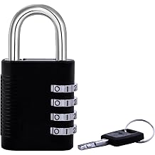 FJM Security SX-575 Soyunma Kilit Şifreli Asma Kilit Anahtar Geçersiz Kılma ve Kod Keşfi, Siyah