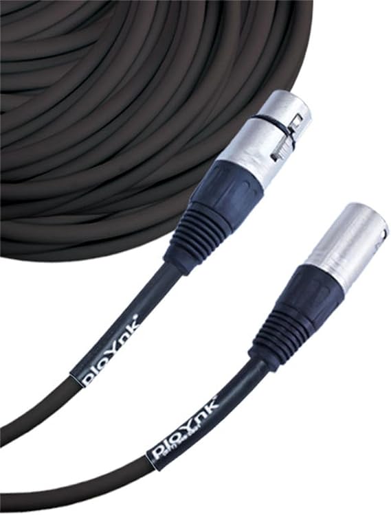 Premium Male to Female 3 pin XLR Mic Cable Microphone Audio Cord - 6 FT Long: Black