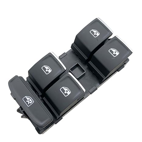 White Plating Electric Window Switch SEAT Leon Golf MK7 Power Master Window Control Button Compatible with VW Passat B7 Tiguan Touran Arteon 5G0959857,5GG959857A (Wear Resistant)