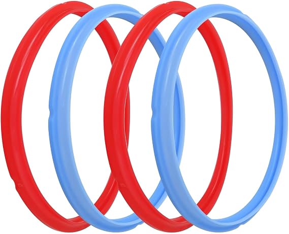 4Pcs Food-Grade Silicone Sealing Rings for Instant Pot 5/6 Quart Pressure Cookers Smart 60, ULTRA6, LUX 5, DUO60-2, DUO6 Qt, VIVA 6 Qt(Clear) by Bedaily