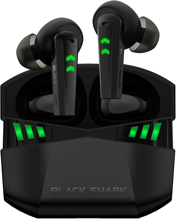 Black Shark Wireless Earbuds with 35ms Ultra-Low Latency, Gaming Bluetooth Earbuds with Premium Sound, Bluetooth 5.2, 10mm Drivers, 4 Hyperclear Mics, IPX5 Waterproof, 20H Play Time, Comfort Fit