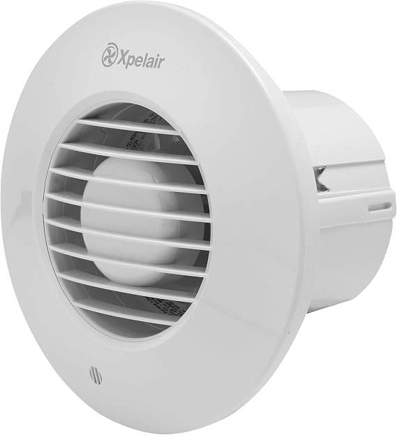 Xpelair Simply Silent SSSFC Shower Fan Complete 4 Inch/100mm Bathroom & Shower Room Extractor Fan with Loft Fitting Kit for Ceiling, White