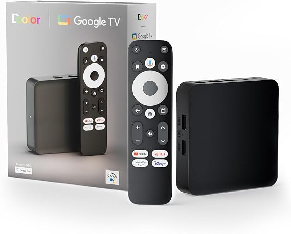 XstreamTec Dcolor GD2 Android Google TV Certified 4K Streamer Media Player Box Voice Assistant Remote Chromecast Built-In Smart Home Control WiFi Netflix Prime Video Play Store HDR10 Dolby Audio 32GB