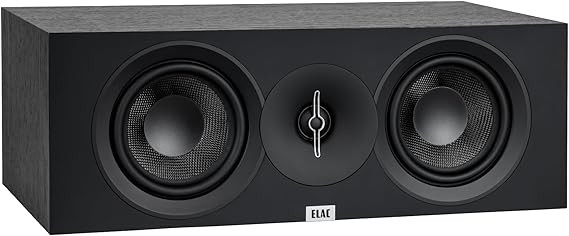 ELAC Debut 3.0 DC53-BK Center Channel Speaker, Black Ash, 1-Inch Aluminum Dome Tweeter and 5.25-Inch Aramid Fiber Dual Woofer, 2-Way Bass Reflex,