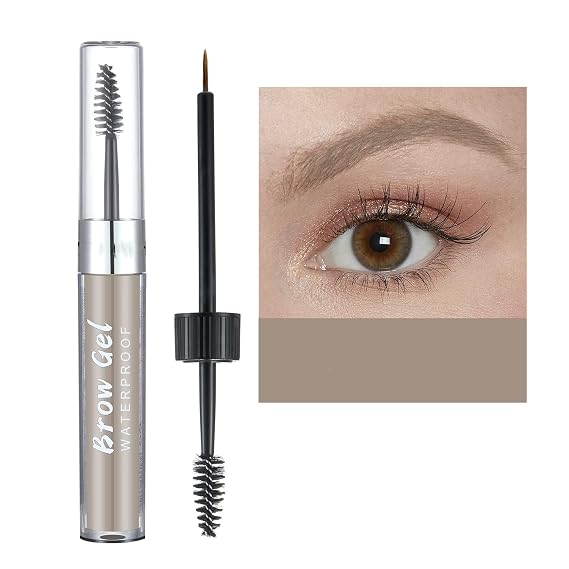 Waterproof Eyebrow Gel 8 Colors Full-pigmented Long Lasting Liquid Brow Gel for Fuller & Defined Looking (#02 Cool Blonde)
