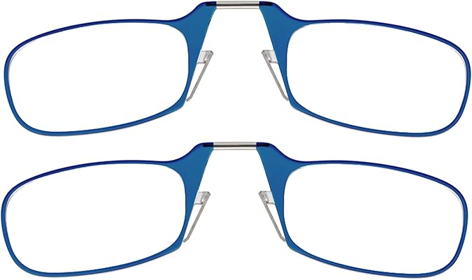 ThinOptics Readers Rectangular Reading Glasses, 2 Pack-Blue, 44mm + 2.5