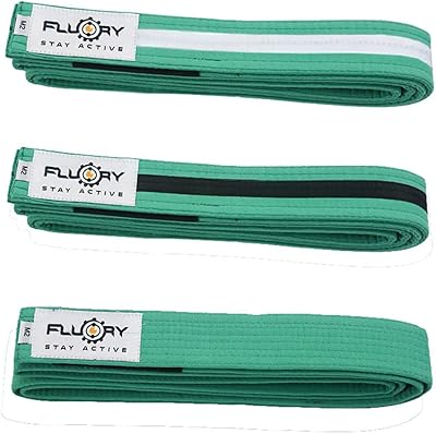 FLUORY BJJ Belt for Kids, Brazilian Jiu Jitsu Belts Made of 100% cotton