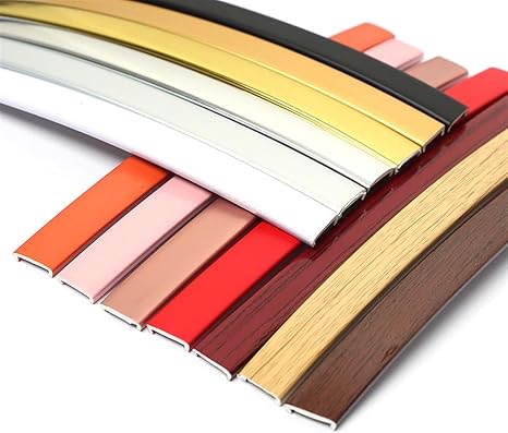 U-Shape Edge Banding, 5m PVC Self Adhesive Veneer Edging Trim, Peel and Stick Trim Molding, Flexible Mirror Border Edge Protector for Countertop Table Cabinets Shelves(Matt Black,8mm)