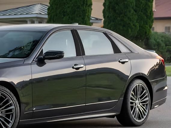 Rvinyl Pillar Post Window Trim Compatible with Cadillac CT6 2016-2020