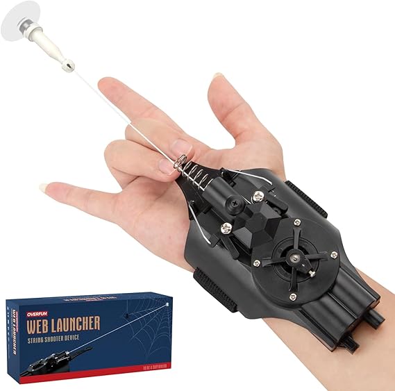 OVERFUN Web Launcher Spider String Shooter Toy Cool Gadget Electric Reel In Real Silk Superhero Role Play Fun Toy for Men and Kids
