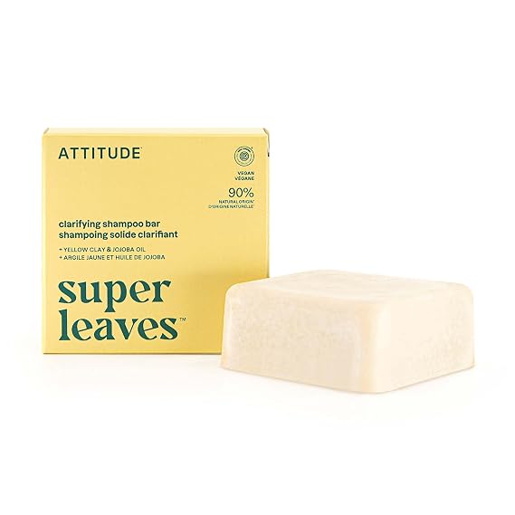 ATTITUDE Clarifying Shampoo Bar for Oily Hair & Build Up, EWG Verified 4 Oz