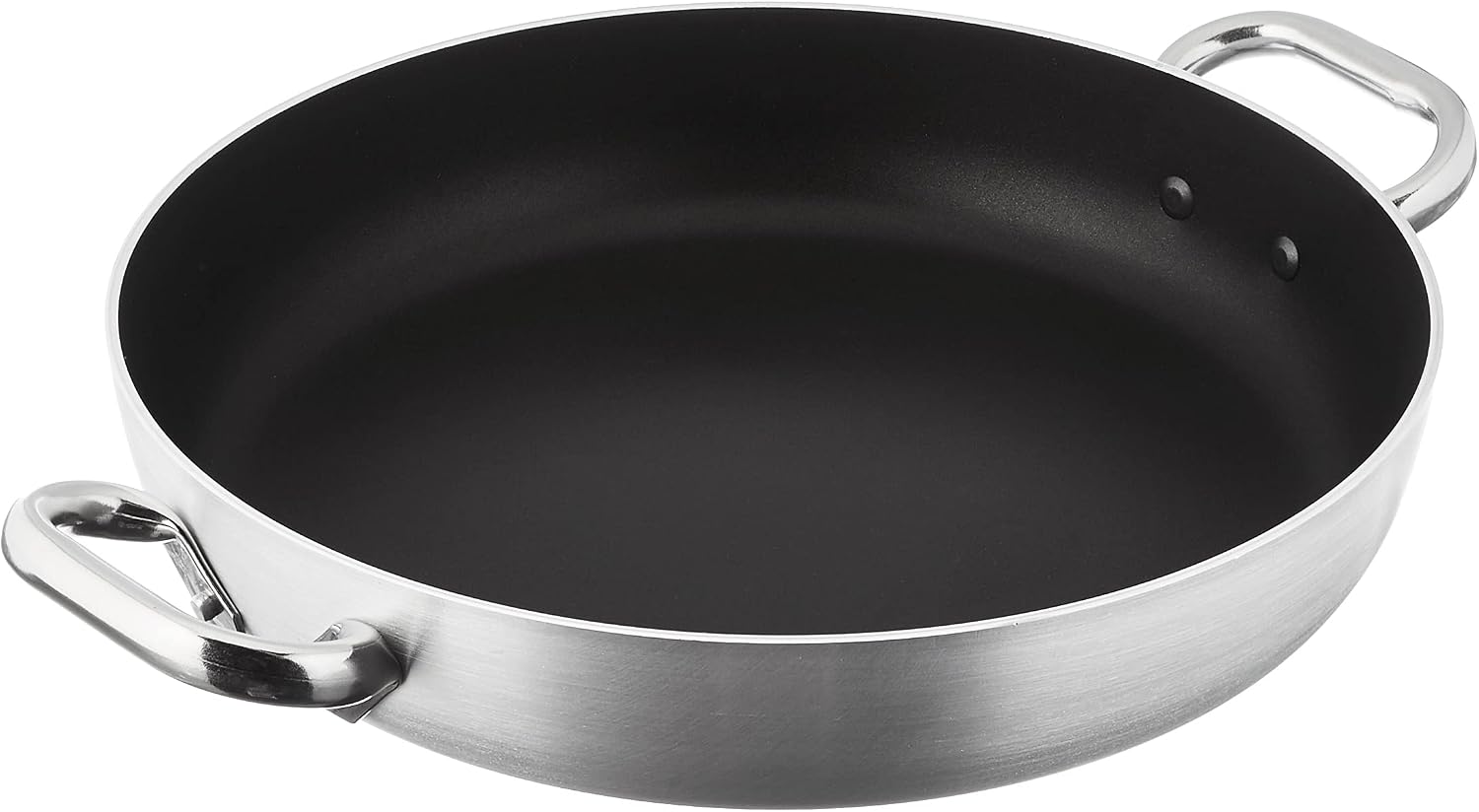Pentole Agnelli Professional Aluminium Anti - Adherent 3 Mm. Platinum Omelette Pan 3 Mm. With 2 Handles, Diameter 32 Cm