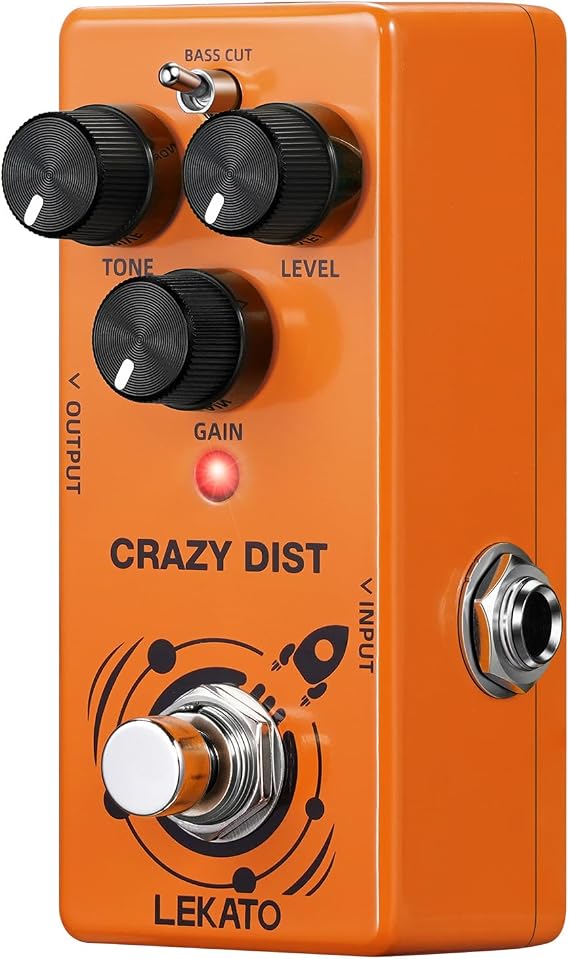 LEKATO Distortion Pedal, Mini Distortion Effect Pedal for Electric Guitar with Two Mode, Analog Guitar Pedal Distortion, Truebypass, DC 9V