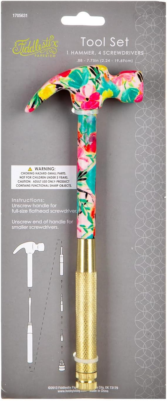 Hobby Lobby Pink Floral Hammer & Screwdrivers