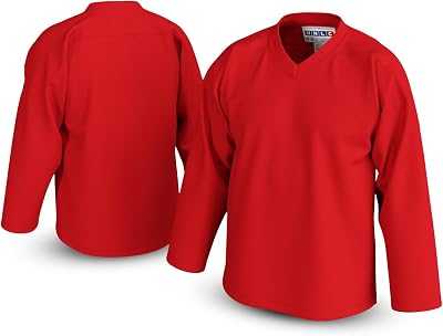 Essential Blank Hockey Jersey with Stripes Stitched Letters, Breathable Mesh, Durable Polyester, Adult, S5XL