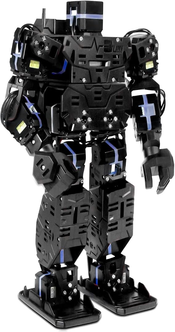 Bipedal Walking Robot, Smart Boxing Football Dancing Robot, Graphically Programmable with Phone and Windows PC App, DIY Armored RC Robot with Servo Light, Gift for Teens and Adults