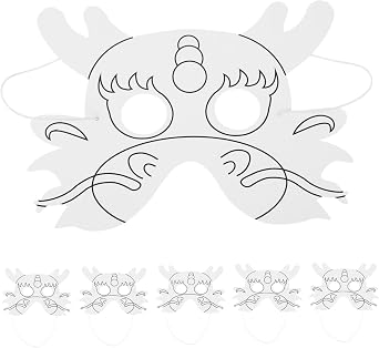 Yardwe 6pcs DIY Blank Paper Masks with Elastic String Lightweight Unpainted Half Face Masquerade Masks for Craft Party Painting Classes and Costume Decor