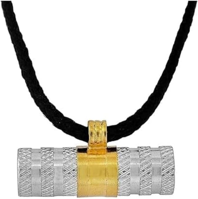 Hijet Silver Taweez(Tabeez) for for Men Women's Charm Pendant with Black Thread for Good Wealth Blessings