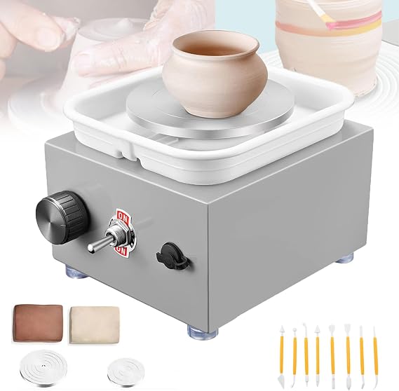 Electric Pottery Wheel, Electric Ceramic Wheel Adjustable Speed Clay Machines, 30w Motor, 0-2000rMin Speed, for Ceramic WorksCeramic Clay Crafts,Red