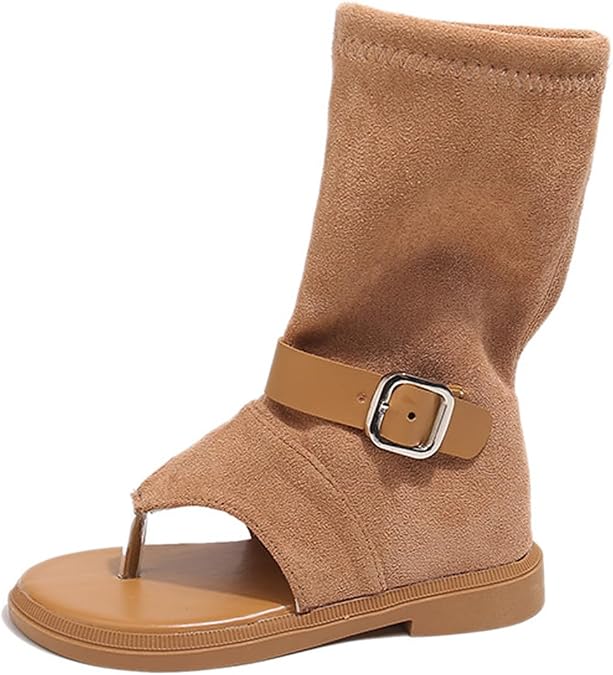 Girls Knee High Open Toed Sandals Gladiator Style Summer Shoes