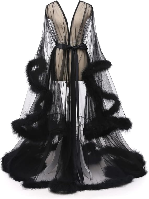 WOWBRIDAL Wedding Sexy Feather Robe Bridal Upgraded Illusion Tulle Long Scarf New Custom Made