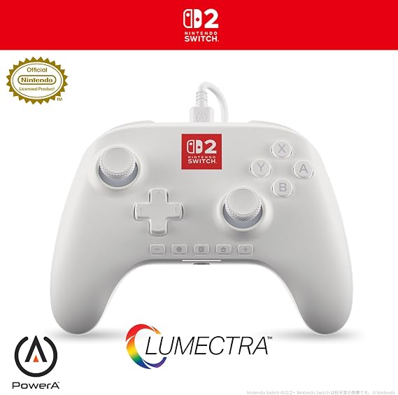 任天堂ライセンス商品PowerA パワーエー ルメクトラ・アドバンテージ・有線コントローラー for Nintendo Switch 2 – ホワイト NSGP0524JP-01 国内正規品 2年保証