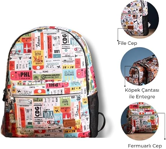 x Human Sırt Çantası – Laptop Bölmeli, Su Geçirmez Ön Cepli, 15" Uyumu, Termos Bölmeli, Ayarlanabilir Askılı, Ergonomik & Şık Tasarım,Travel