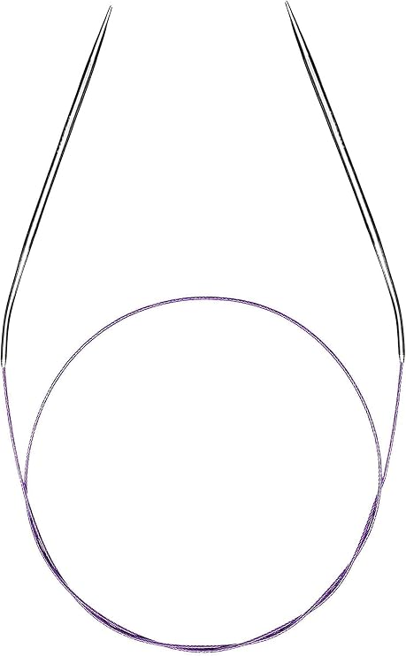 Breevo Circular Knitting Needles Set Round Metal Steel Size 0 36 Inch | Tapered Tips for Lace Knitting; Smooth Steel Joins and Flexible Cables Help Yarn Glide without Snagging