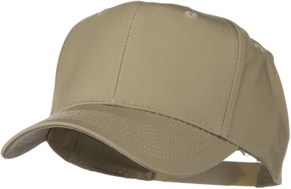 Solid Cotton Twill Pro Style Cap - Khaki