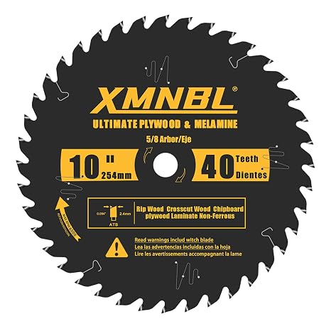 10-Inch 40-Tooth Table Saw Blade/Miter Saw Blade for Wood Cutting
