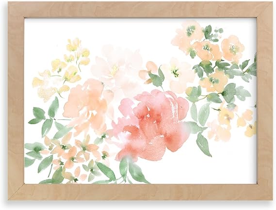 Minted Peony with Spring Flowers Framed Art Print
