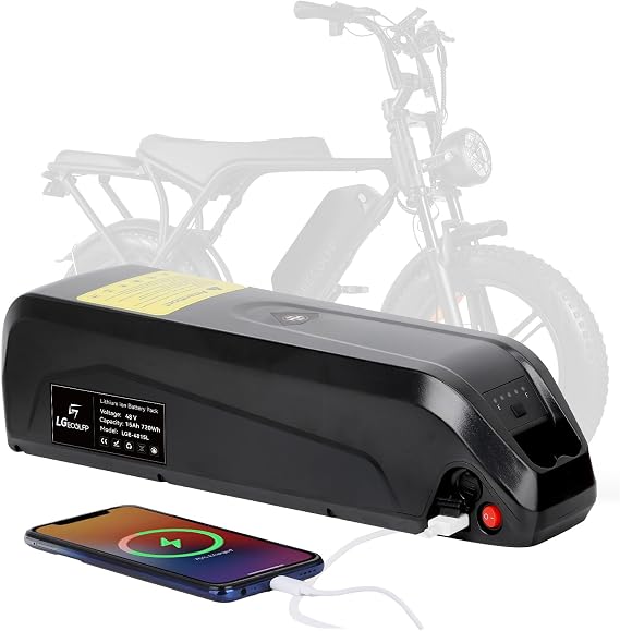 36 V 48 V 52 V 10 Ah 15 Ah 20 Ah B attery Pack,Up to 1500 Cycles,5 PIN Base(48V15AH)