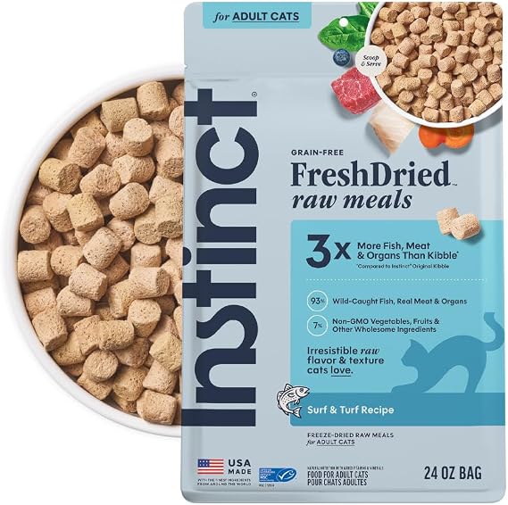 Instinct Freeze Dried Raw Meals, Natural Cat Food, Pollock, 24 oz. Bag