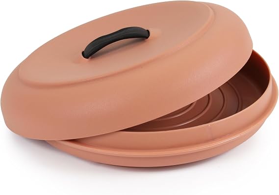 Dexas Durable Microwavable Tortilla Warmer XL 9.5 Inches, Terra Cota Color, Perfect for Warming Tortillas, Bread, Pancakes, Cornbread