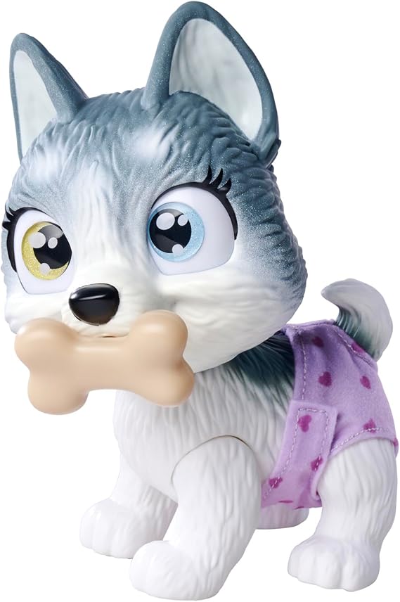 Simba, 105950135, Petz Husky, Pet Fun, Special Function, Drinking and Bedwetting, With 3 Surprises, 15 Cm