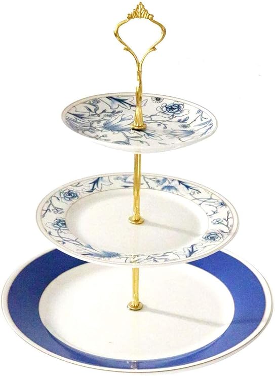 3 Tier Porcelain Cake Stand Dessert Display Stand (Azure Blue)