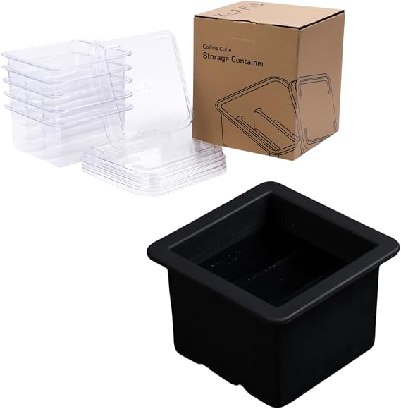 Klaris Collins Cube Ice Tray with Inserts and Collins Cube Storage Containers