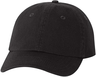 Valucap - Small Fit Bio-Washed Dad Hat - VC300Y - Adjustable - Black