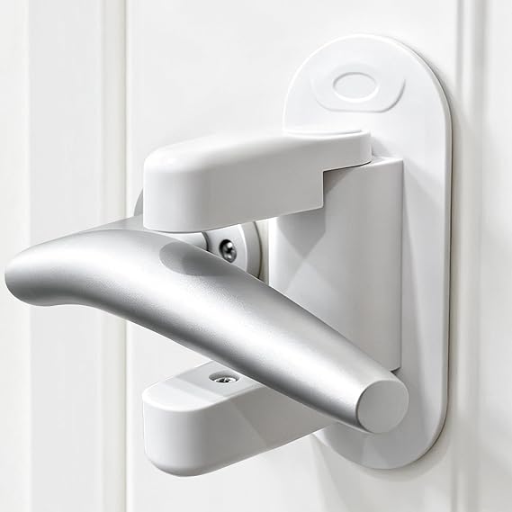 Matenf Childproof Door Lever Lock, Baby Safety Door Handle Lock, 2 PCS | Stop Toddler & Pet from Opening Door, Strong Adhesive, Drill-Free Install, Durable ABS Plastic, Easy Adult One-Hand Operation