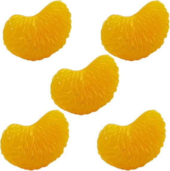 Set of 5 Food Samples Fake Fruit Block Fruit Model Slicing Ring Cut Fruit Display Mandarin Orange Large
