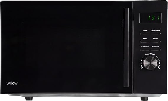 Willow WM23DB 800W 23L Microwave with Defrost Function, LED Interior Light, 5 Power Levels - Black