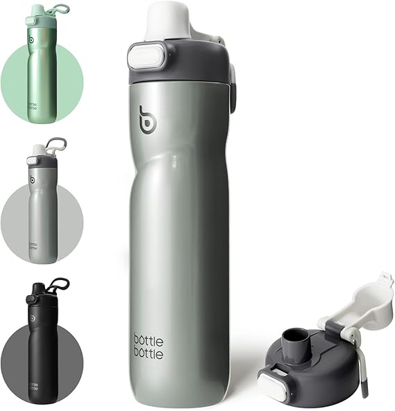 BOTTLE BOTTLE Insulated Water Bottle with Handle 24 oz gray